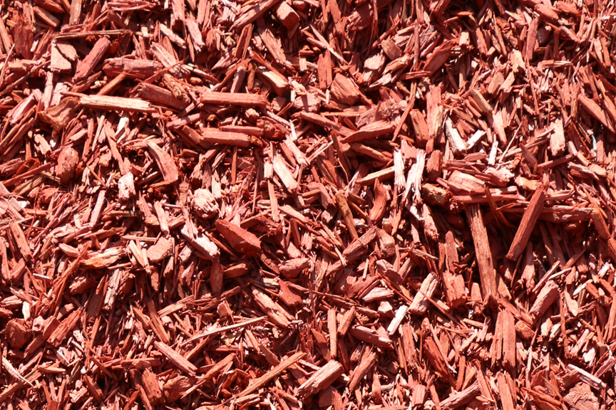 Designer Red Processed Landscaping Mulch at Benson Stone Co. in Rockford, IL