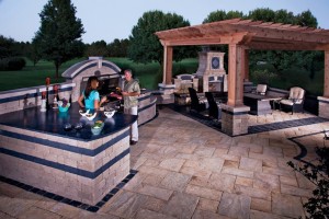 Outdoor Kitchen by Unilock at Benson Stone Co. in Rockford, IL