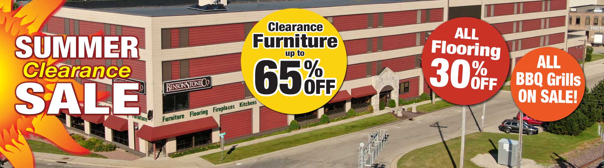 Up to 65% Off Furniture during the Summer Clearance Sale at Benson Stone Company! Plus, save on flooring, granite remants and bbq grills!