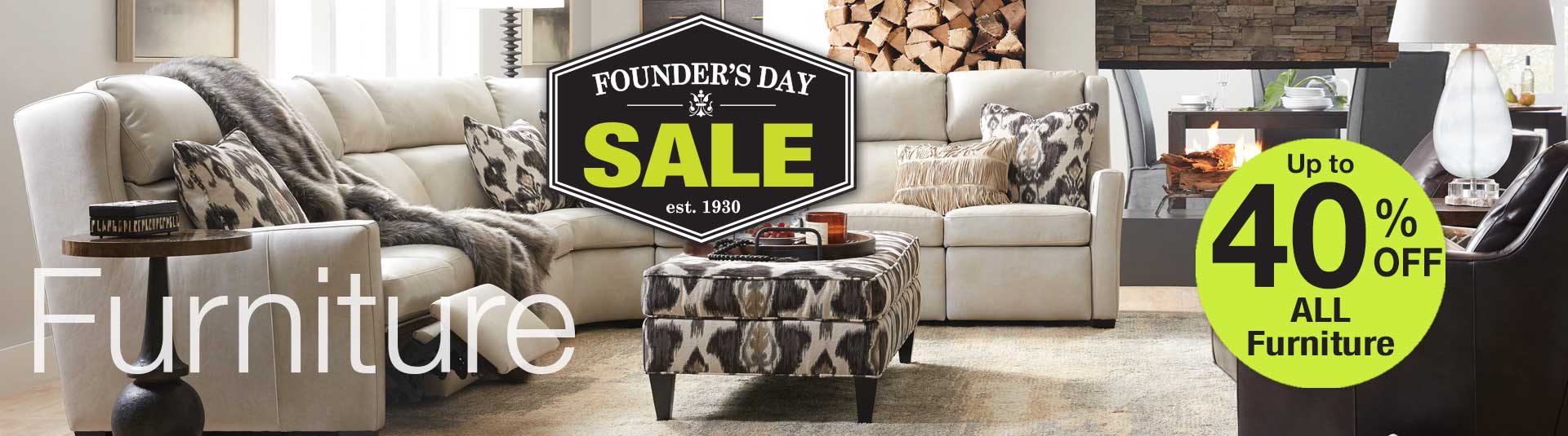 All Furniture up to 40% OFF at the Founder's Day Sale at Benson Stone Company!