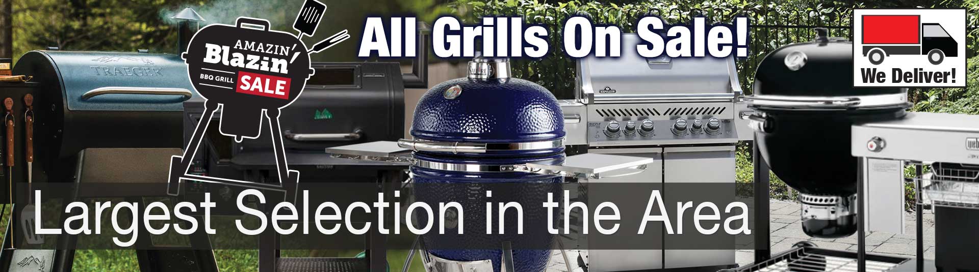 All BBQ Grills ON SALE at Benson Stone Company during their Amazin' Blazin' BBQ Grill Sale! Pellet grills, smokers, charcoal grills, gas grills...all on sale!