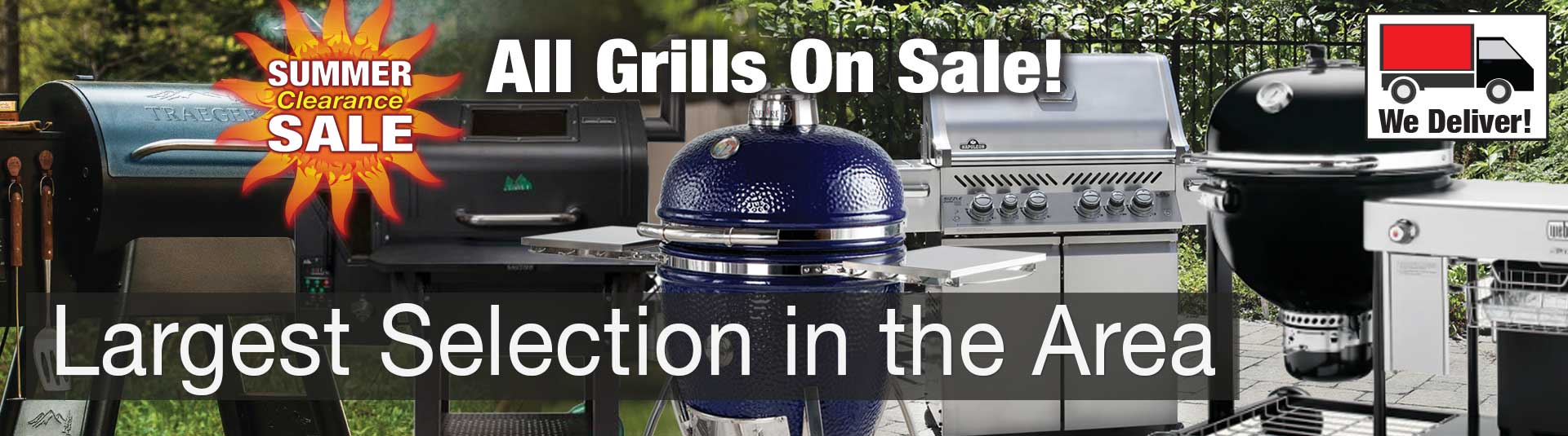 All BBQ Grills ON SALE during the Summer Clearance Sale at Benson Stone Company!