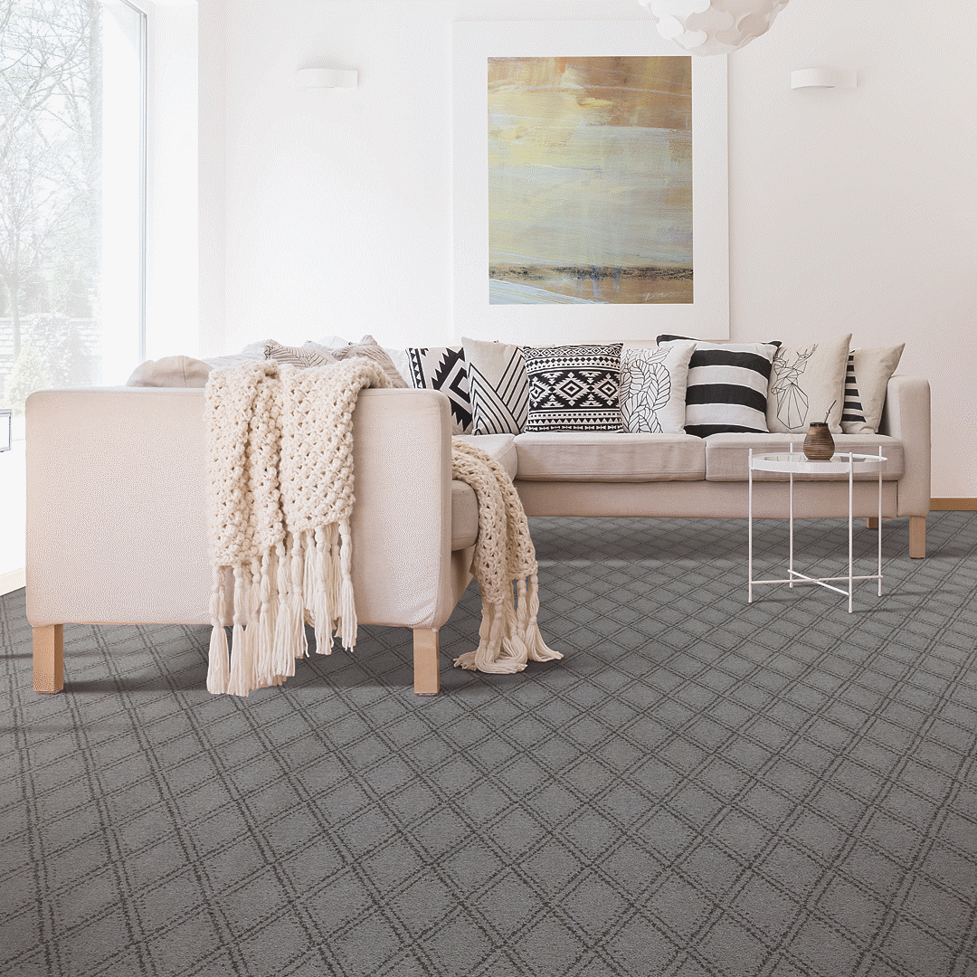 Diamond texture grey carpet
