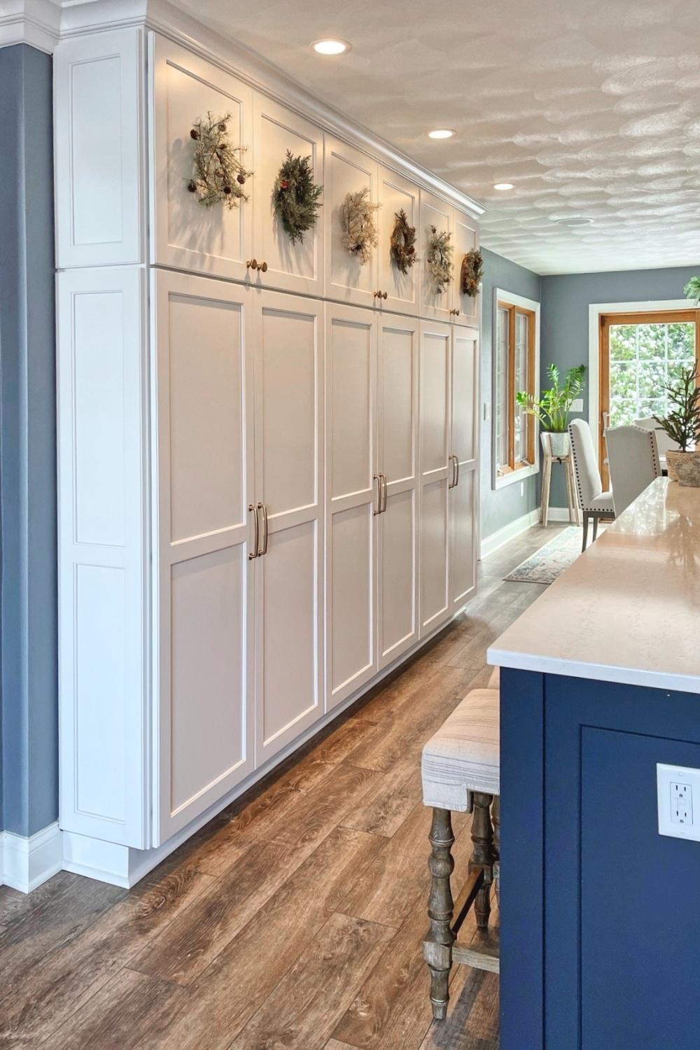 white custom cabinets in kitchen remodel in rockton il