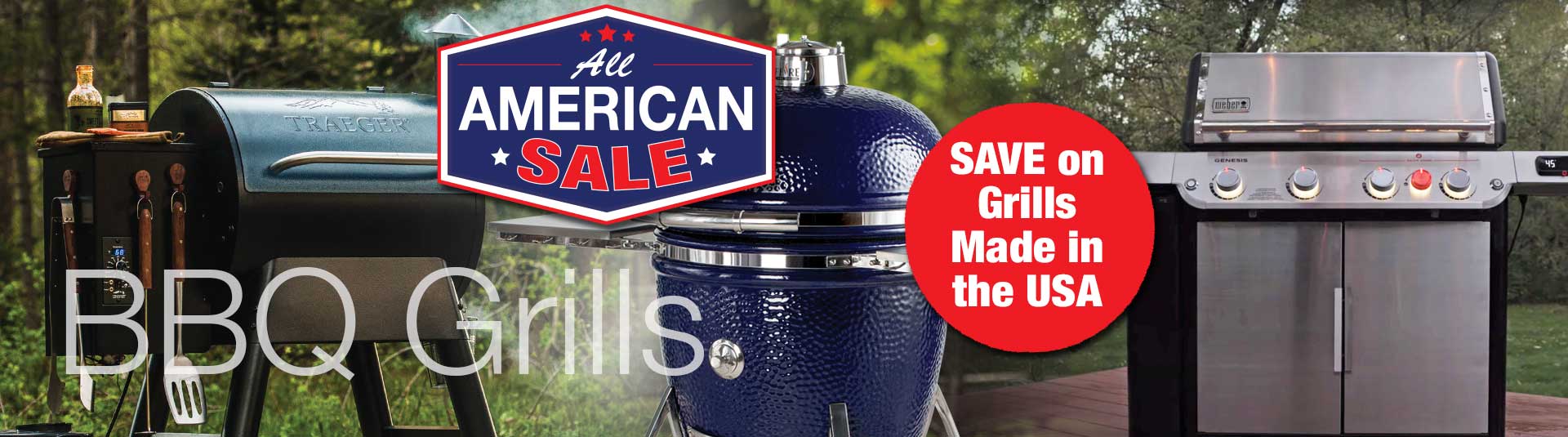 Save on BBQ Grills Made in the USA during the All American Sale at Benson Stone Company!