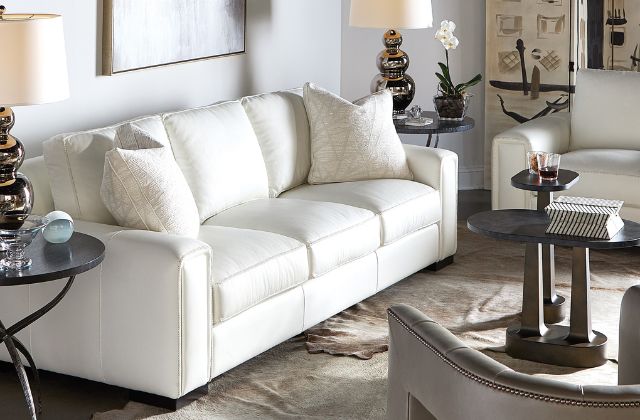 white leather sofa