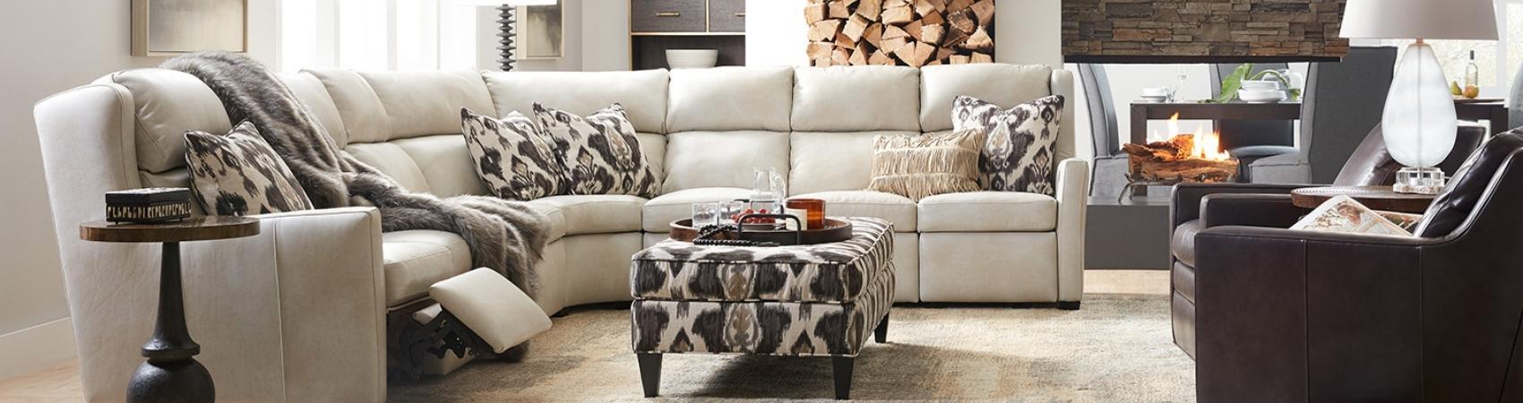 white leather living room sectional