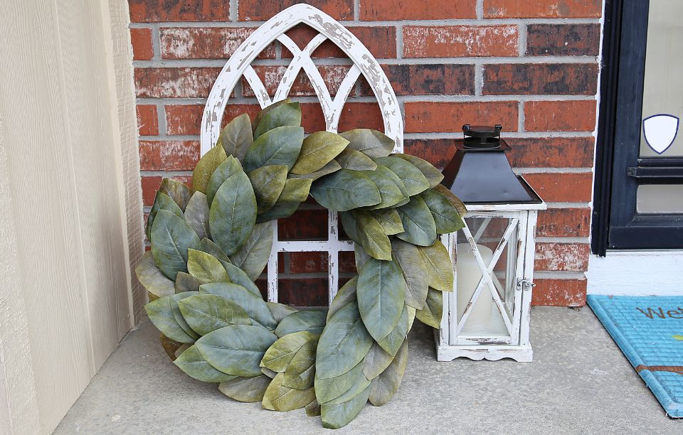 outdoor home decor front porch lantern and wreath