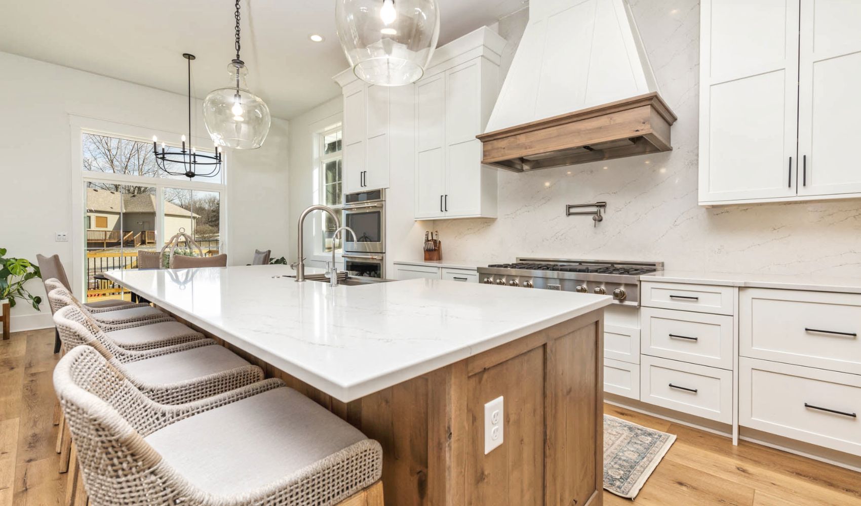 Kitchen design remodel with white quartz countertops kitchen island white cabinets