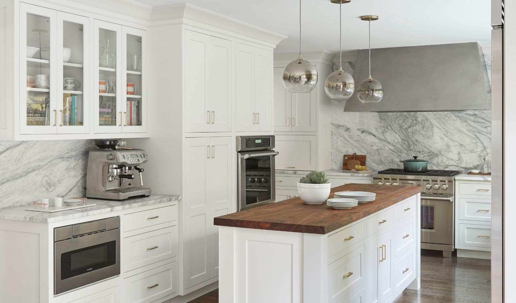 white painted kitchen cabinetry