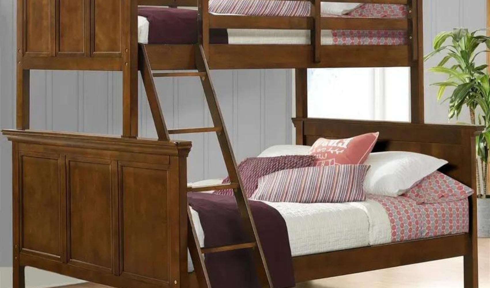youth bunk beds wood stained