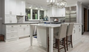 bright white transitional kitchen remodel project from benson stone co