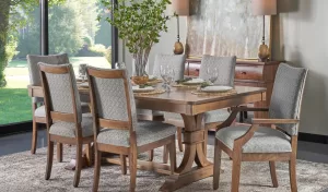 amish furniture dining set with grey upholstery