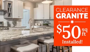 Clearance Granite $50 sqft installed!