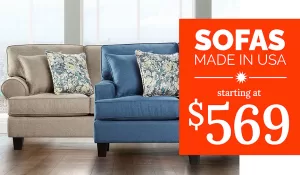Sofas made in the USA starting at $569