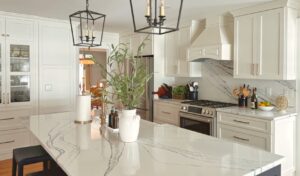 french country kitchen remodel by benson stone company in rockford, il