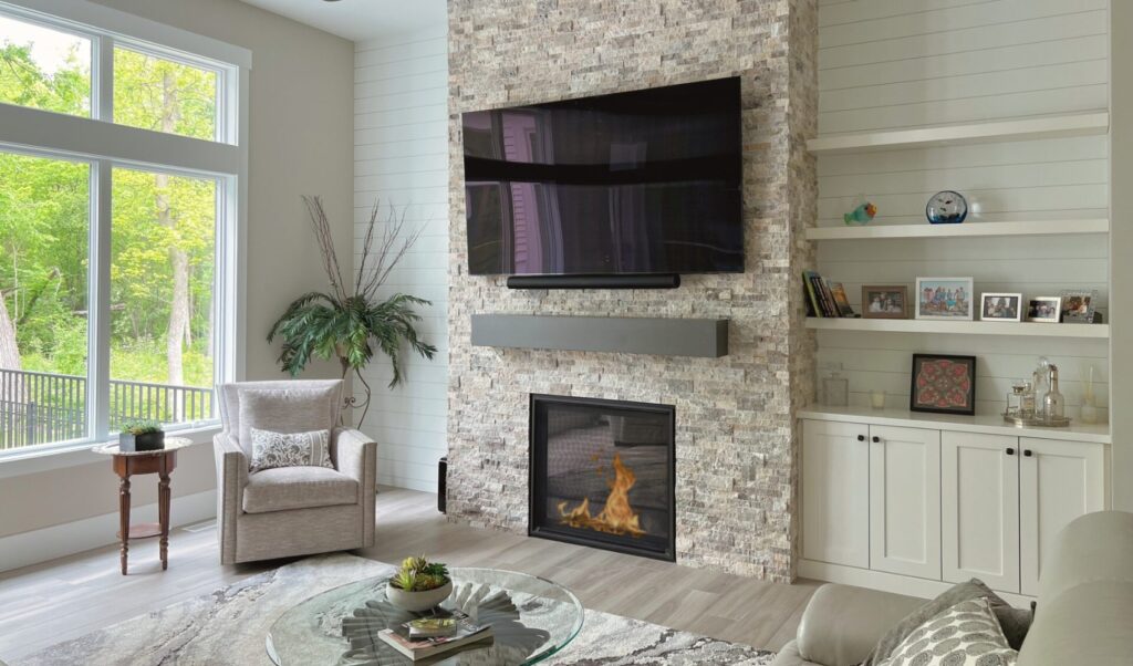 complete home fireplace remodel by benson stone co in rockford, il