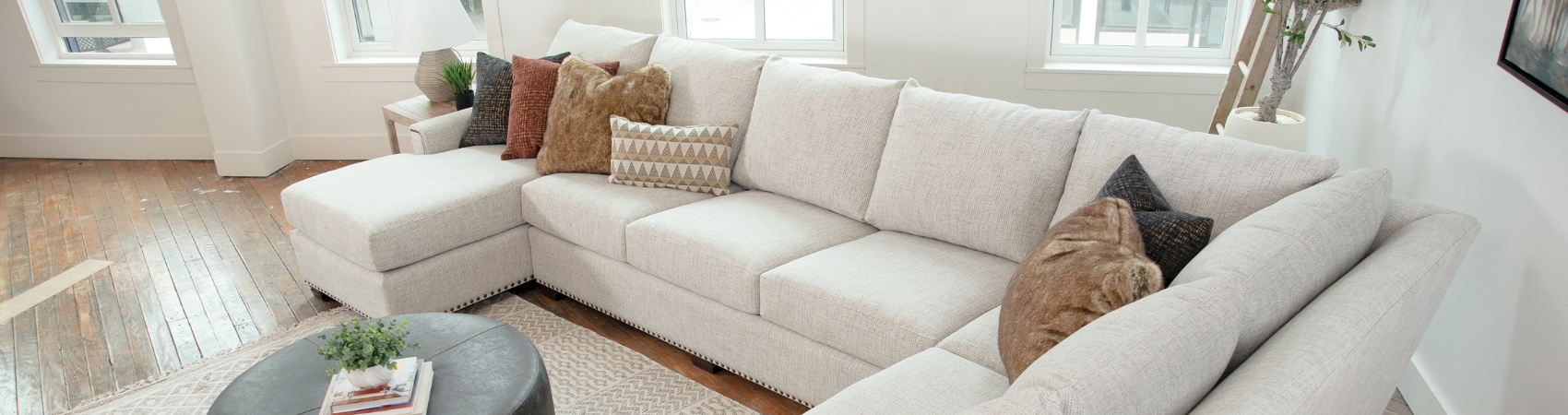 white fabric sectional by smother brothers furniture