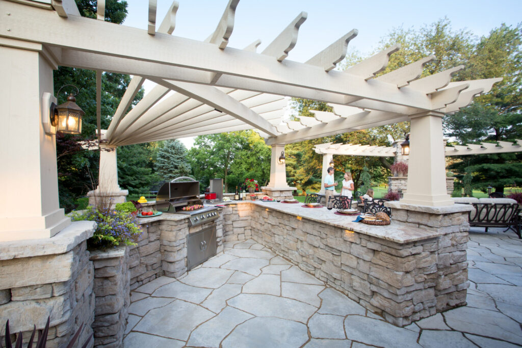 custom outdoor living project in winnebago, il with materials from benson stone company